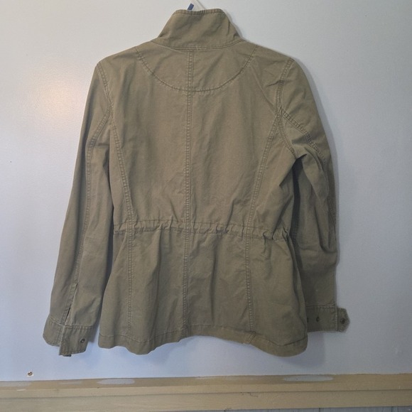 JCREW Womens Small Olive Green Full Zip Cinch Waist Utility Jacket G1506 TT1 - Picture 11 of 13